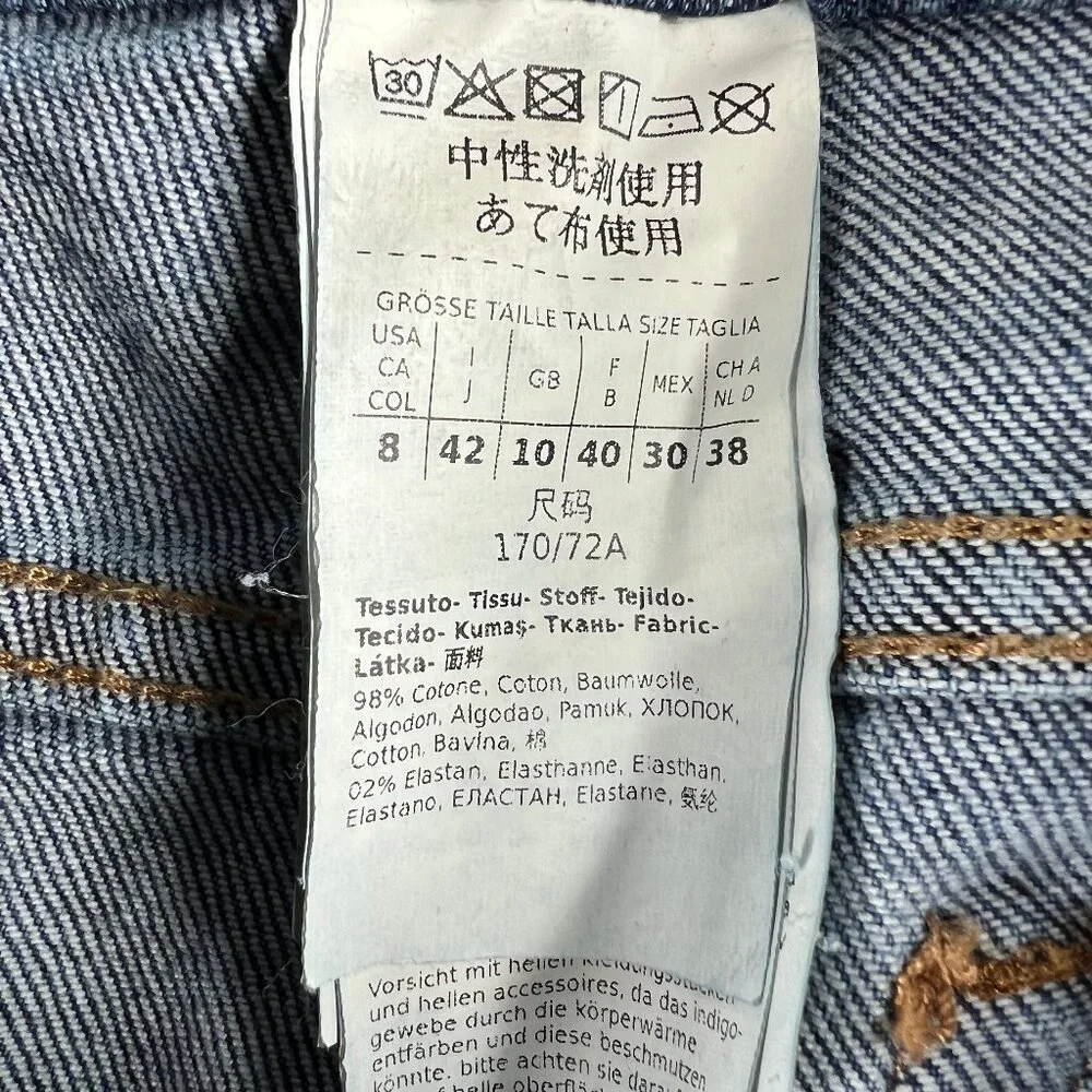Max Mara Jeans Women's 29x29* Weekend Cropped Cigarette Skinny Blue Denim Tag 8
